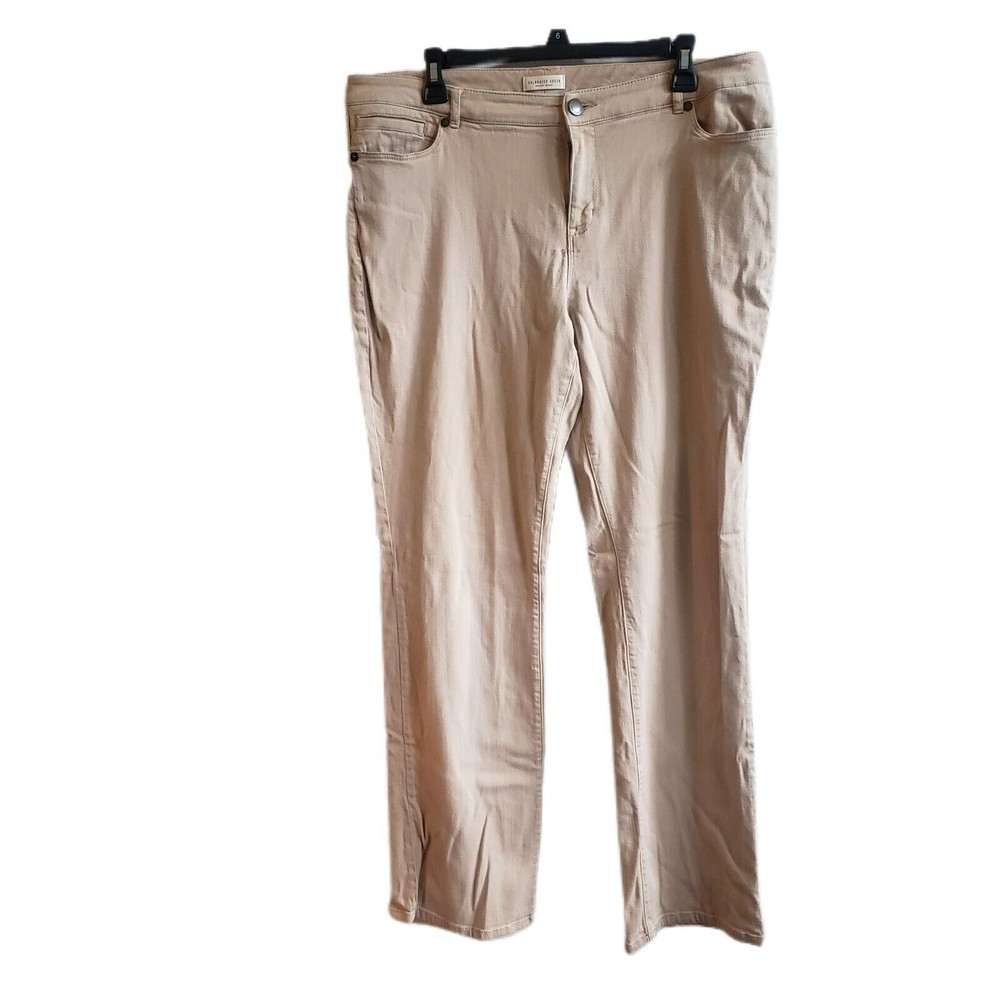 3/$15~Coldwater Creek Jeans Women's Bootcut Mid Rise Pants Tan Beige Khaki